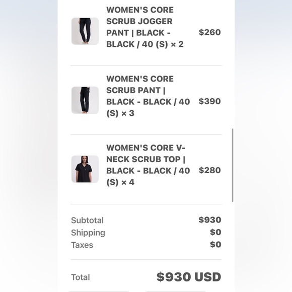 L’Atelier Women's Black Scrub Set (S) - Picture 11 of 11